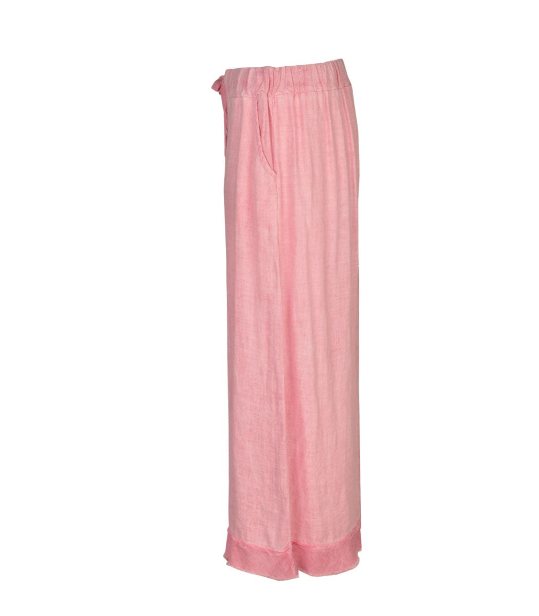 Raw-edge wide leg pants