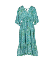 Damask print tassel kaftan dress
