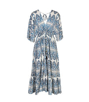 Damask eye print tassel kaftan dress