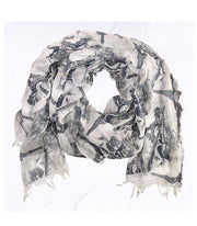 Eiffel Tower print raw-edge scarf