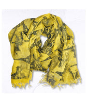 Eiffel Tower print raw-edge scarf