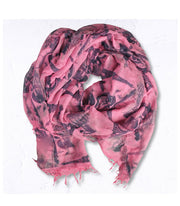 Eiffel Tower print raw-edge scarf