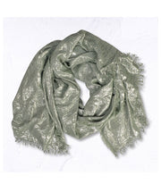Raw-edge lurex shimmer scarf