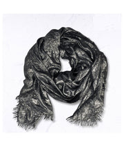 Raw-edge lurex shimmer scarf