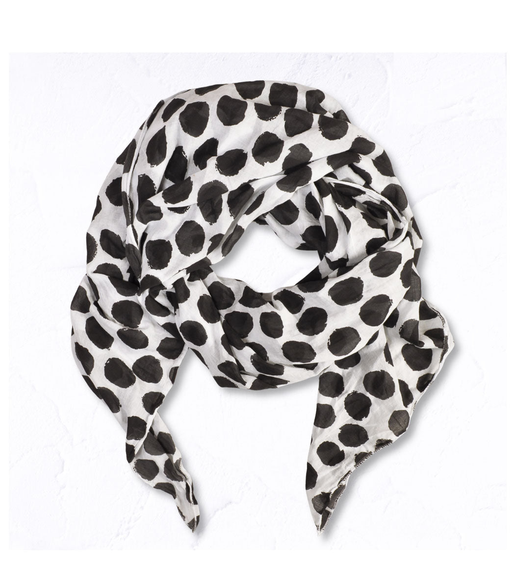 Polka dot print scarf