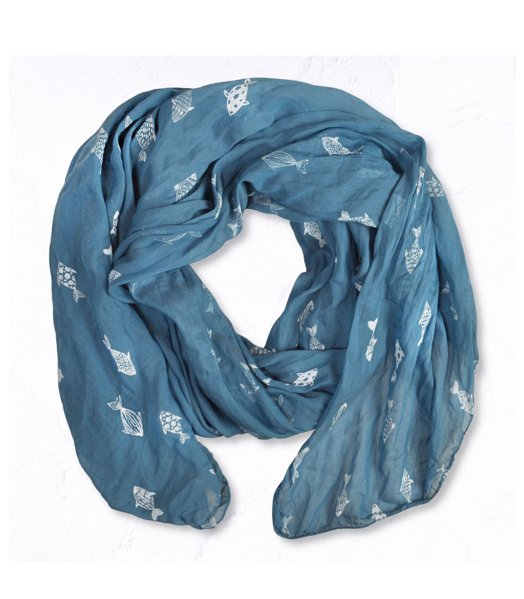 Fish print scarf