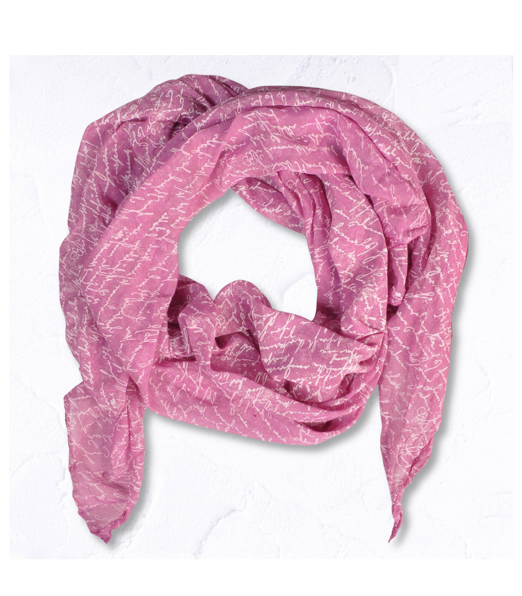 Cursive writing print scarf
