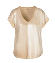 Overdyed shimmer lurex top