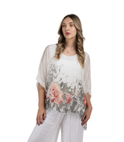 Floral border double layer silky top
