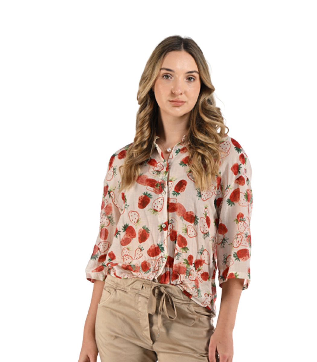Strawberry print shirt