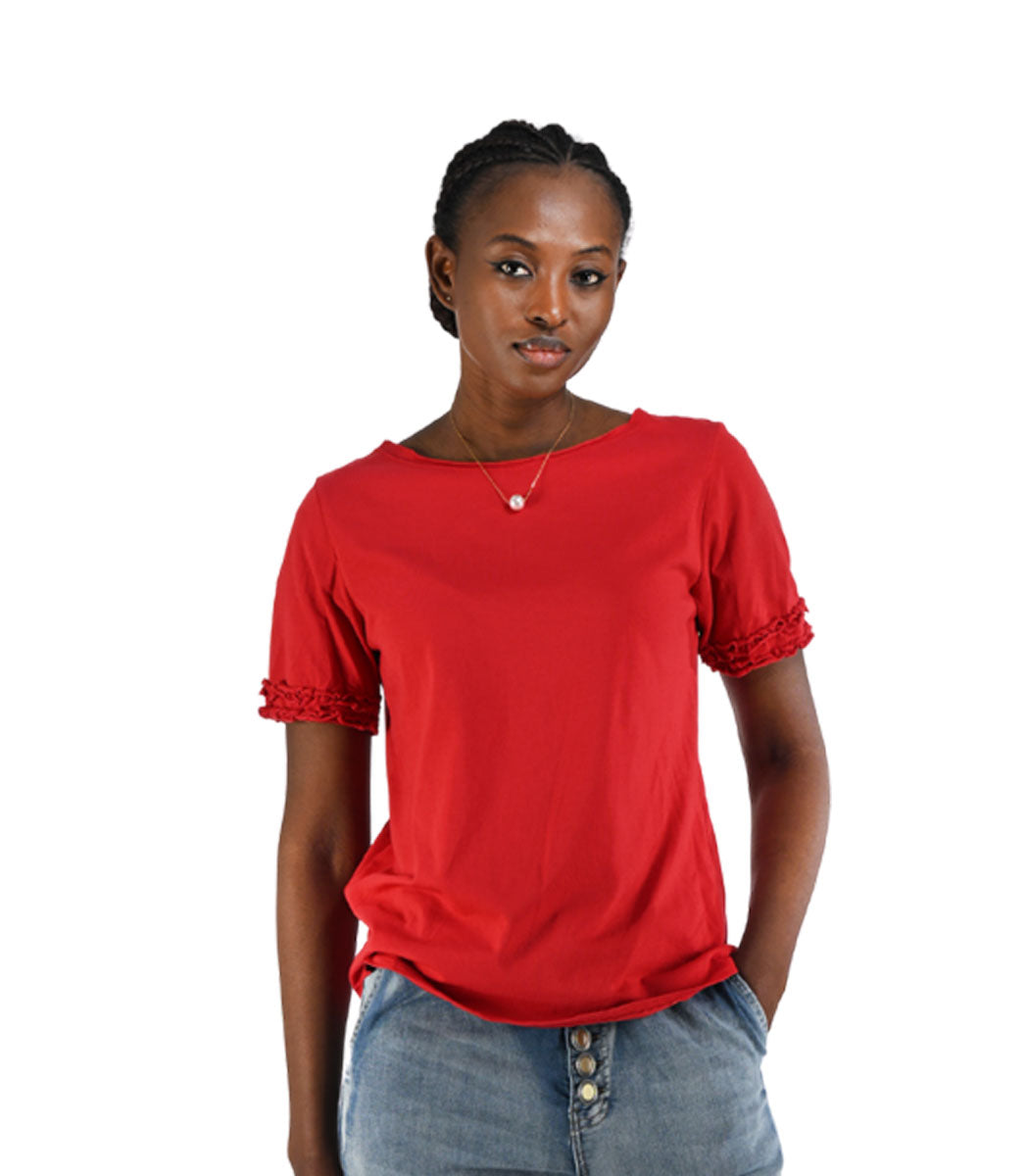 Double frill edge top