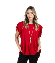Double frill sleeve top