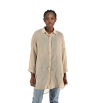 Hi-lo oversized sheer shirt dress