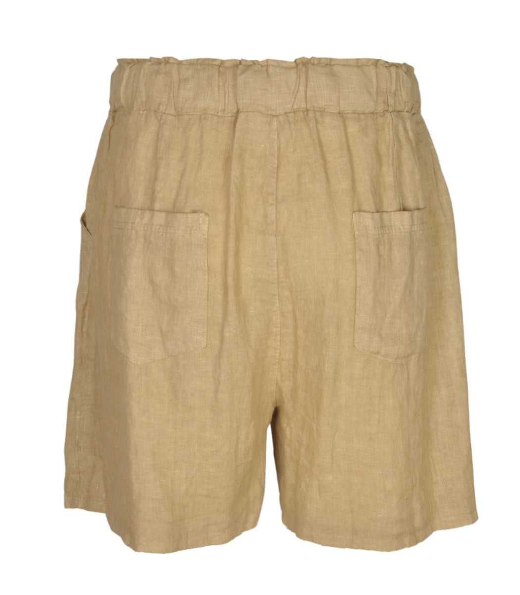 100% Linen sequin patch shorts