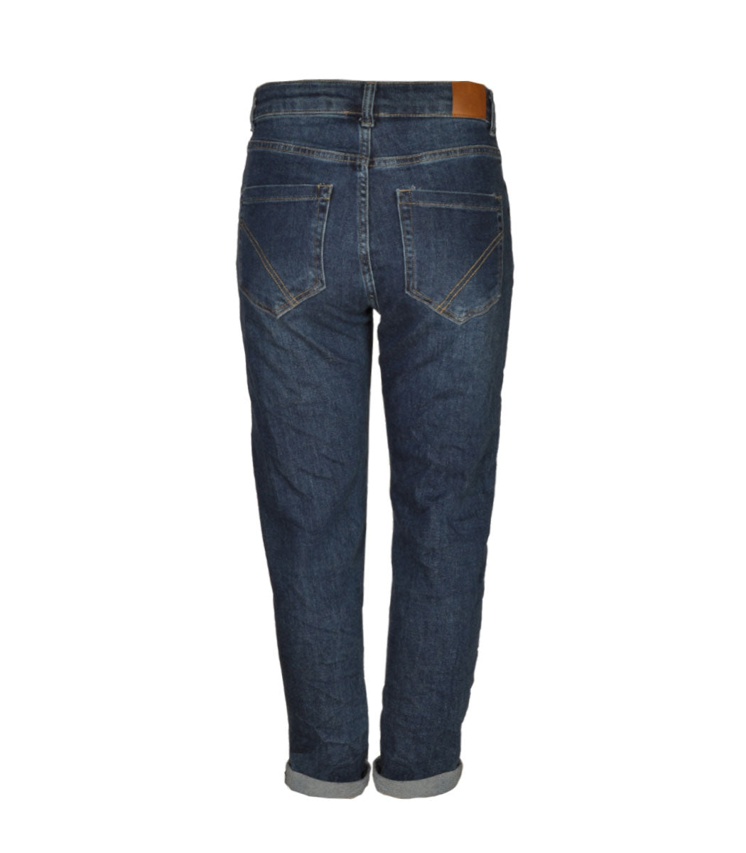 Square diamante button jeans