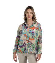 Hi-lo floral print shirt