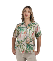 Jungle parrot print shirt