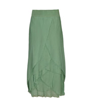 Tiered draped silky skirt