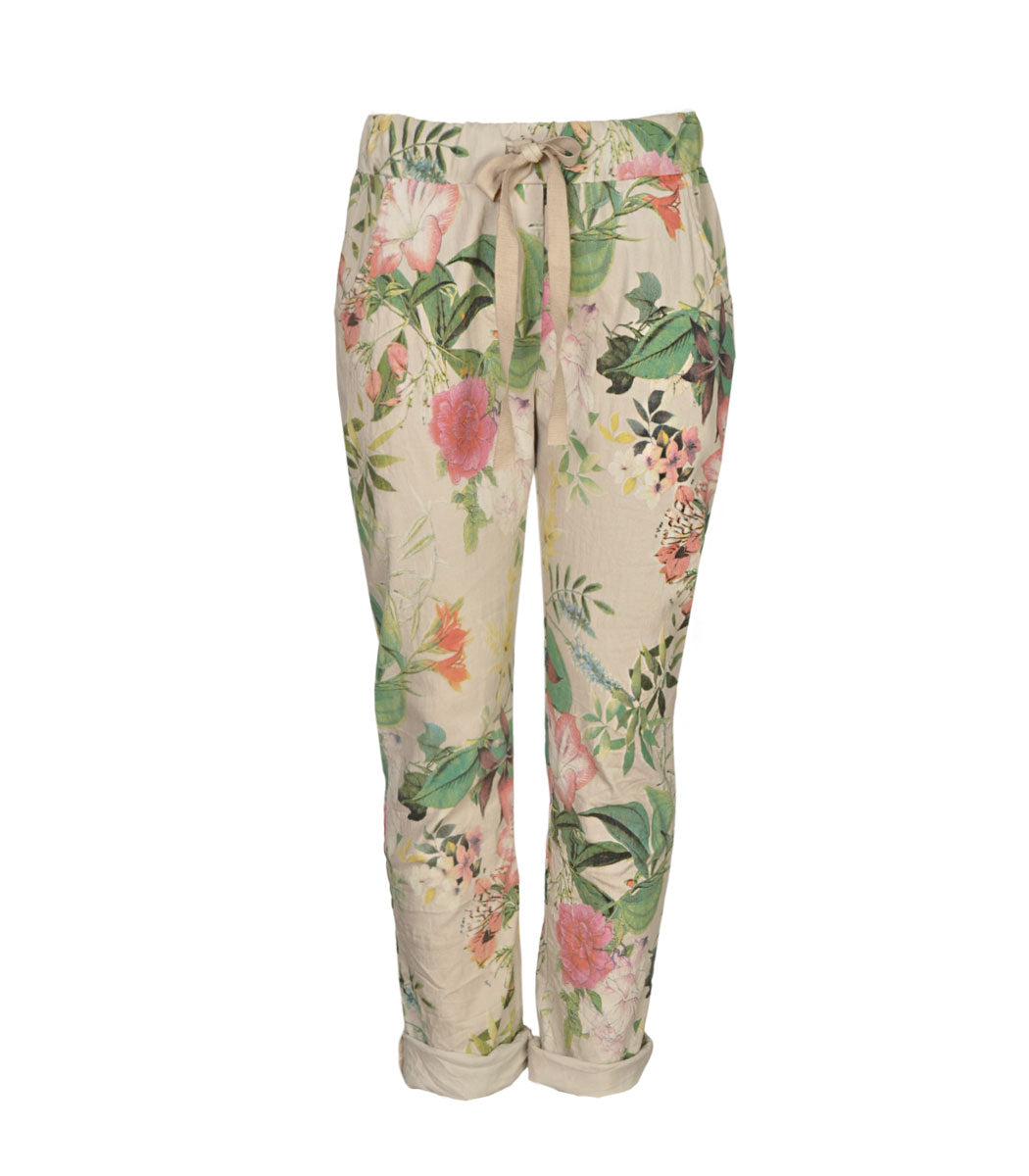 Hibiscus print pants