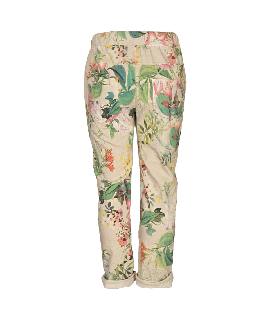 Hibiscus print pants