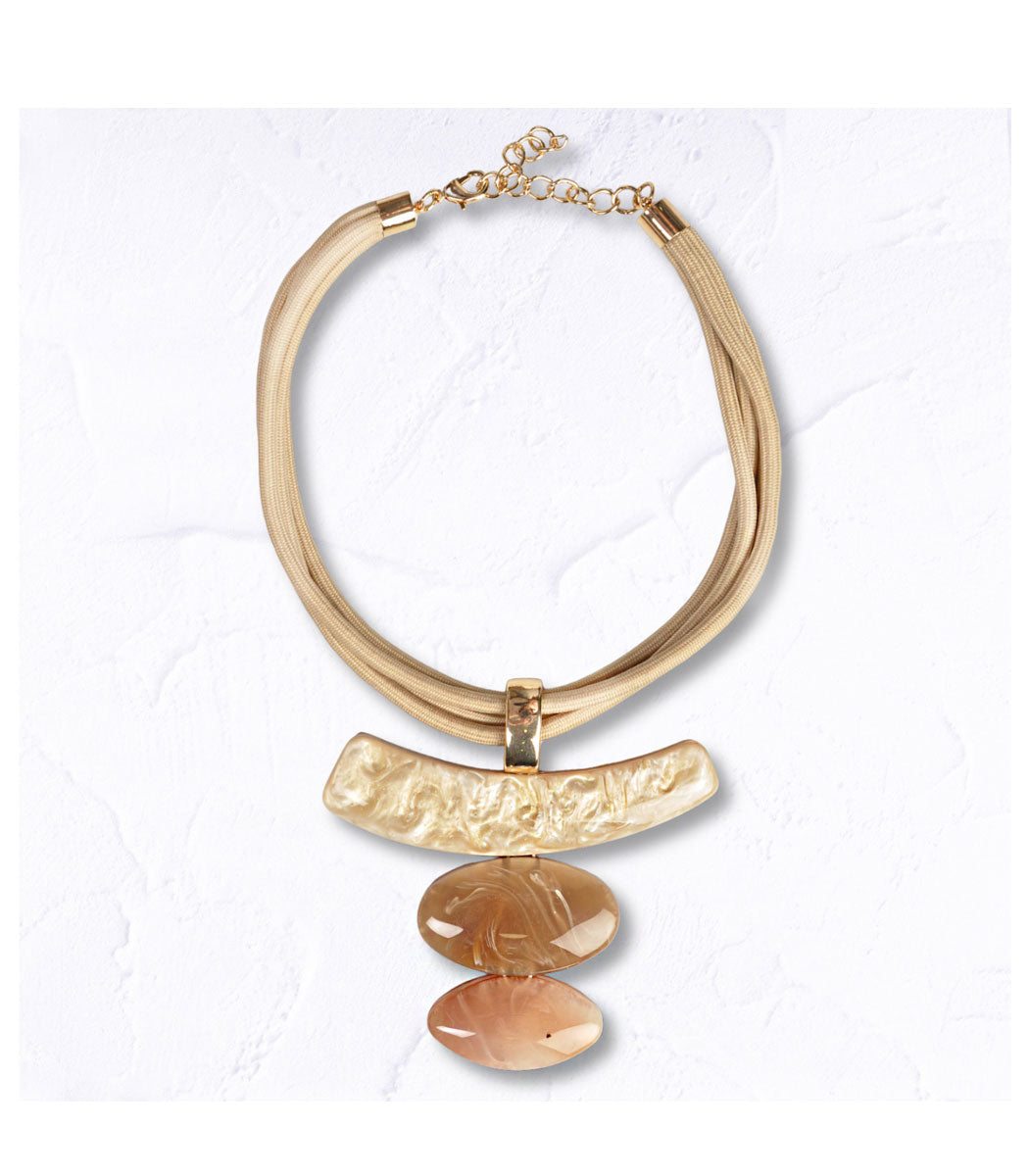 Multi string resin choker necklace