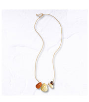 Fine chain oval stone necklace