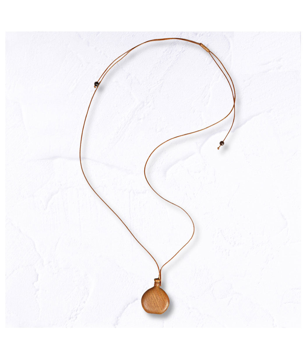 Wooden bottle pendant necklace