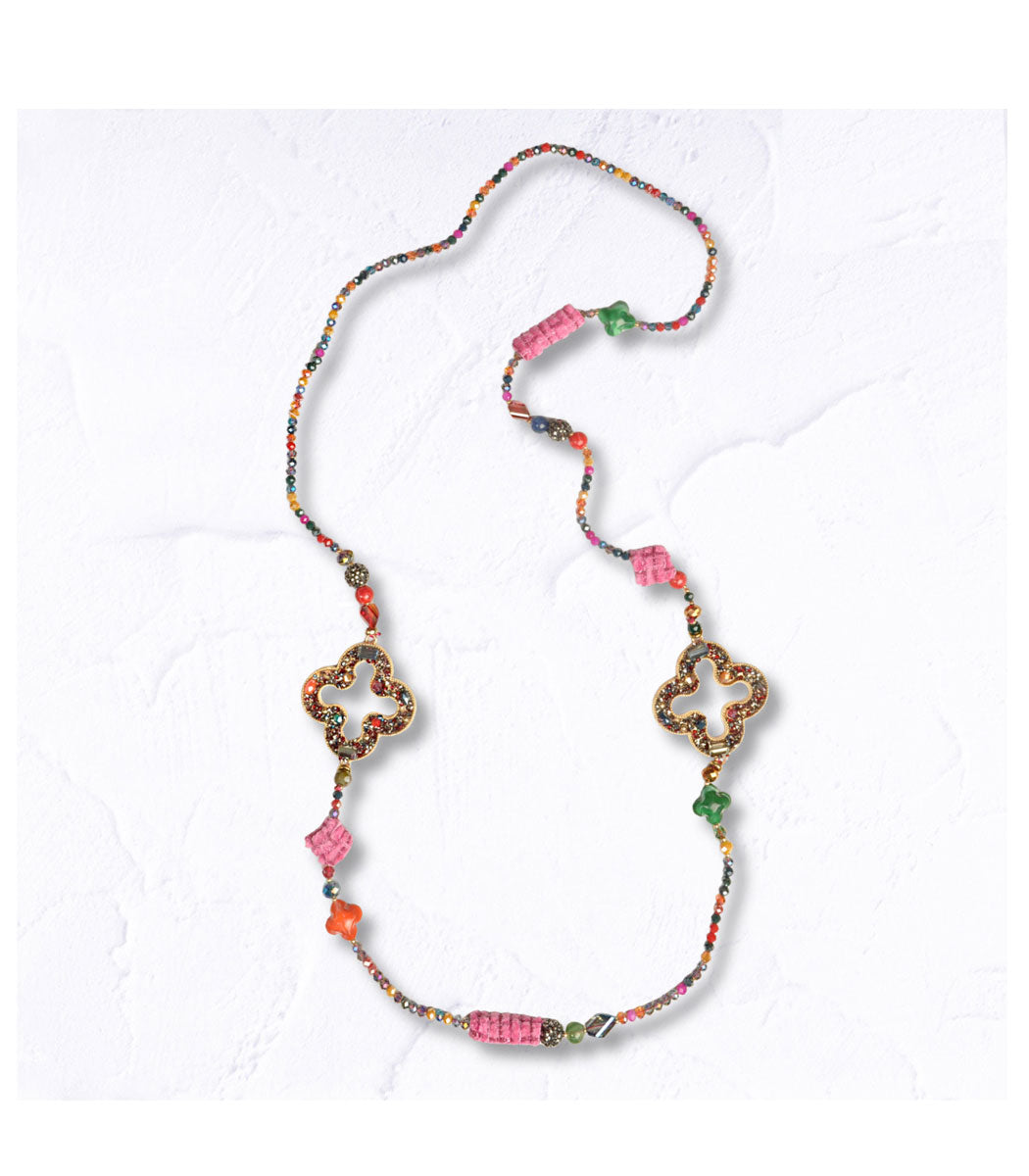 Multi daisy beaded necklace