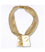 Wire mesh textured square necklace