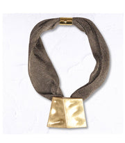 Wire mesh textured square necklace