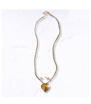 Heart locket braided necklace