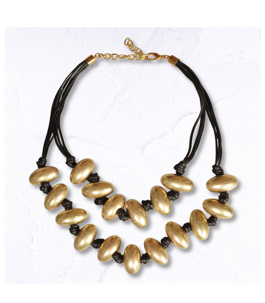 Multi rope chunky oval necklace