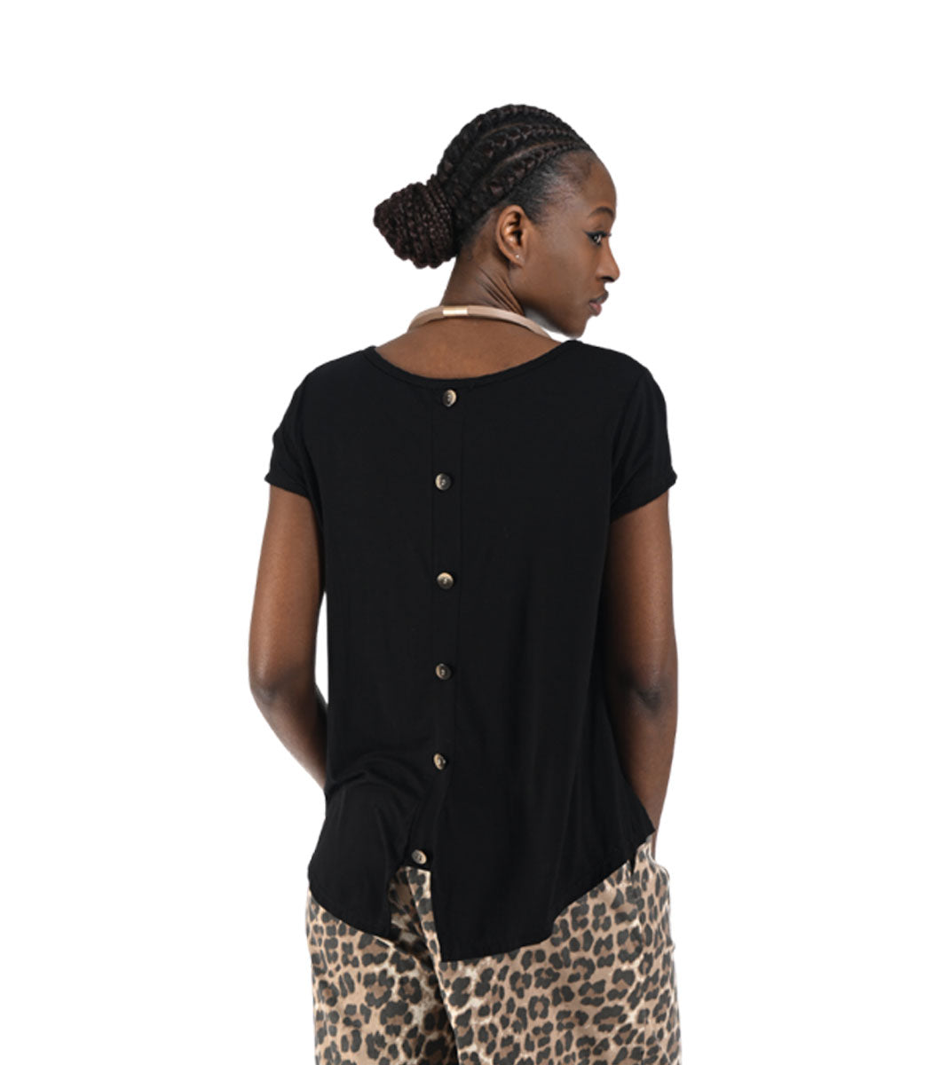 Back button detail t-shirt