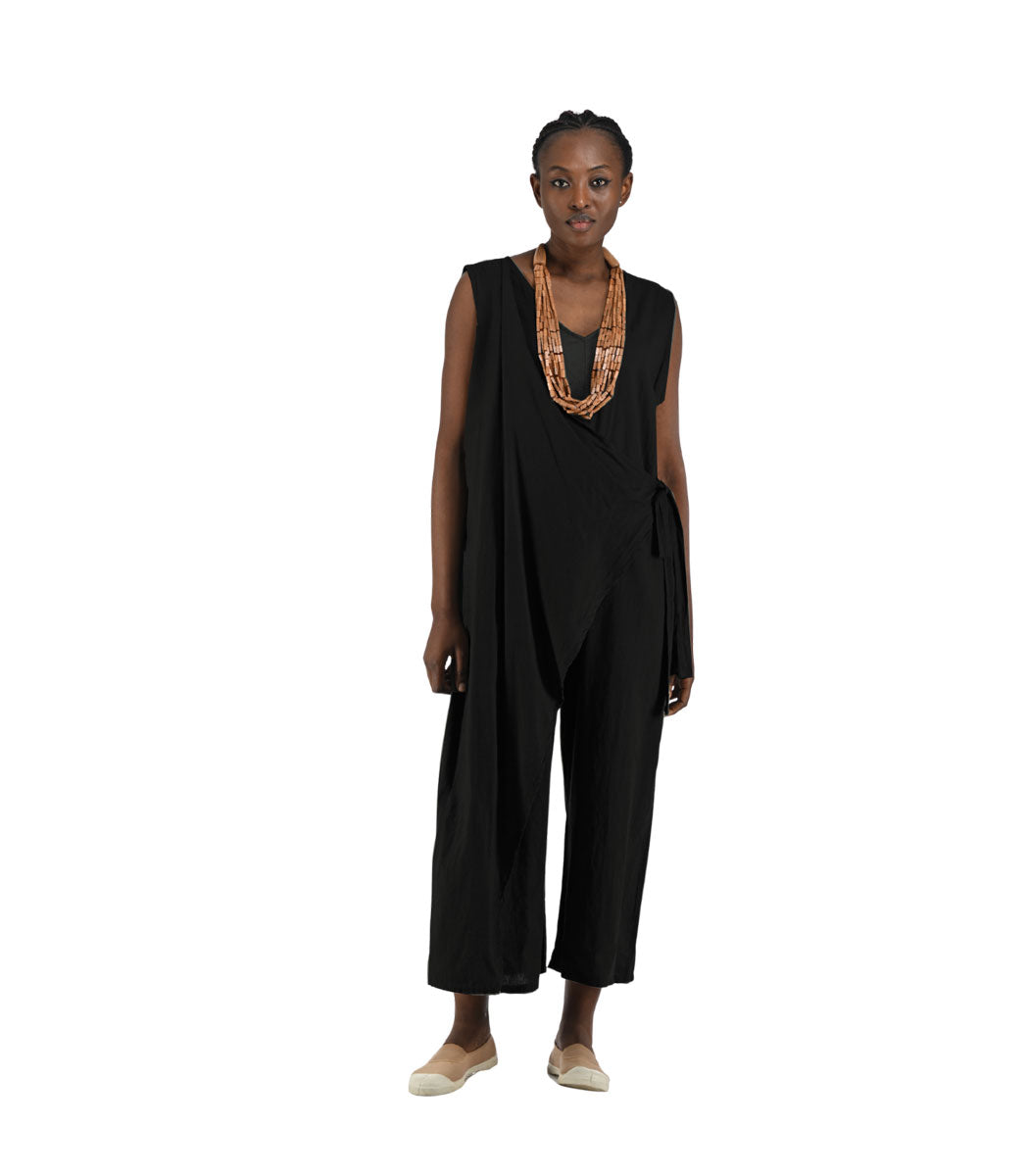 Wide leg linen jumpsuit