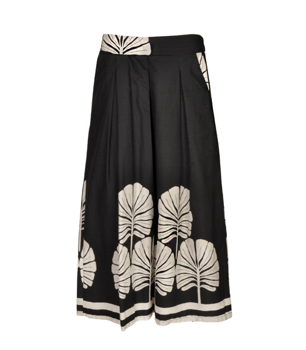Tree print wide leg pants