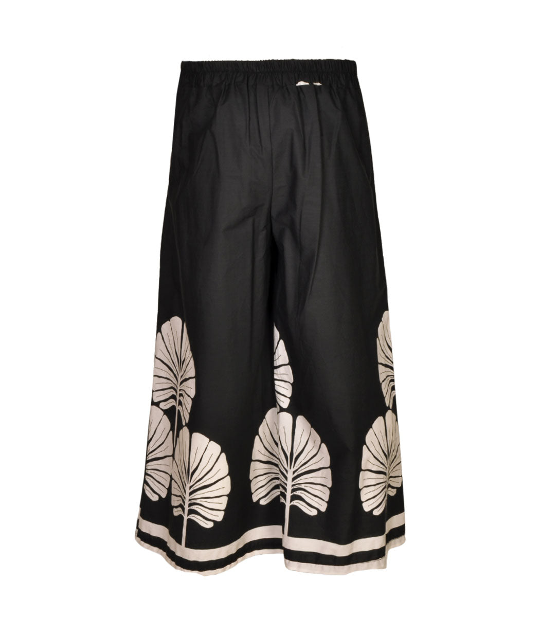 Tree print wide leg pants