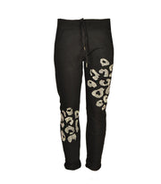 Diamante detail animal print pants