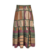 Geometric print pleated skirt