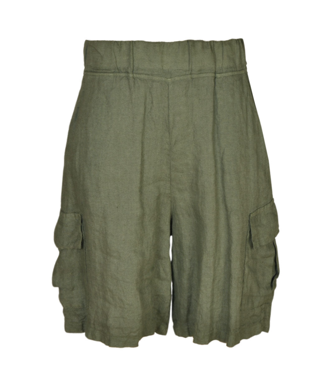 100% Linen cargo shorts
