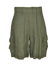 100% Linen cargo shorts
