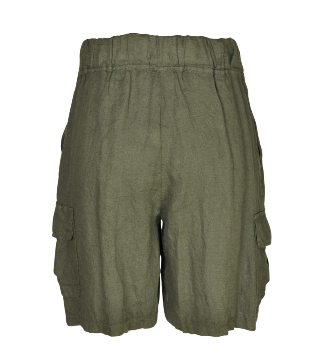 100% Linen cargo shorts