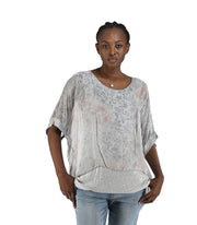 Double layer sequin border silky top