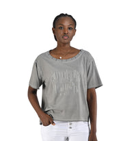 Lurex trim diamante top