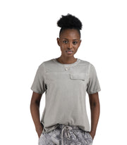 Mock pocket raw-edge t-shirt