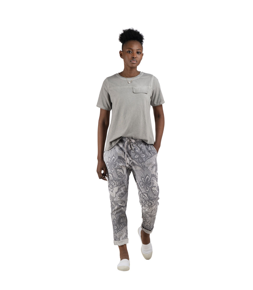 Mock pocket raw-edge t-shirt