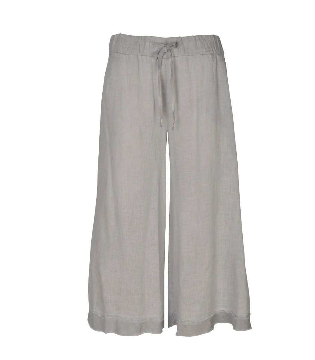 Raw-edge wide leg pants