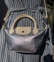 Genuine leather shimmer bag