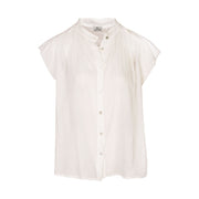 Cap sleeve sheer blouse