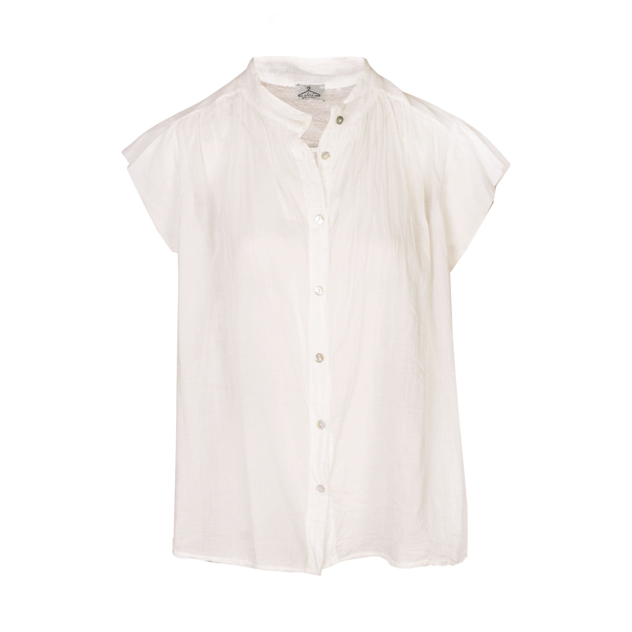 Cap sleeve sheer blouse
