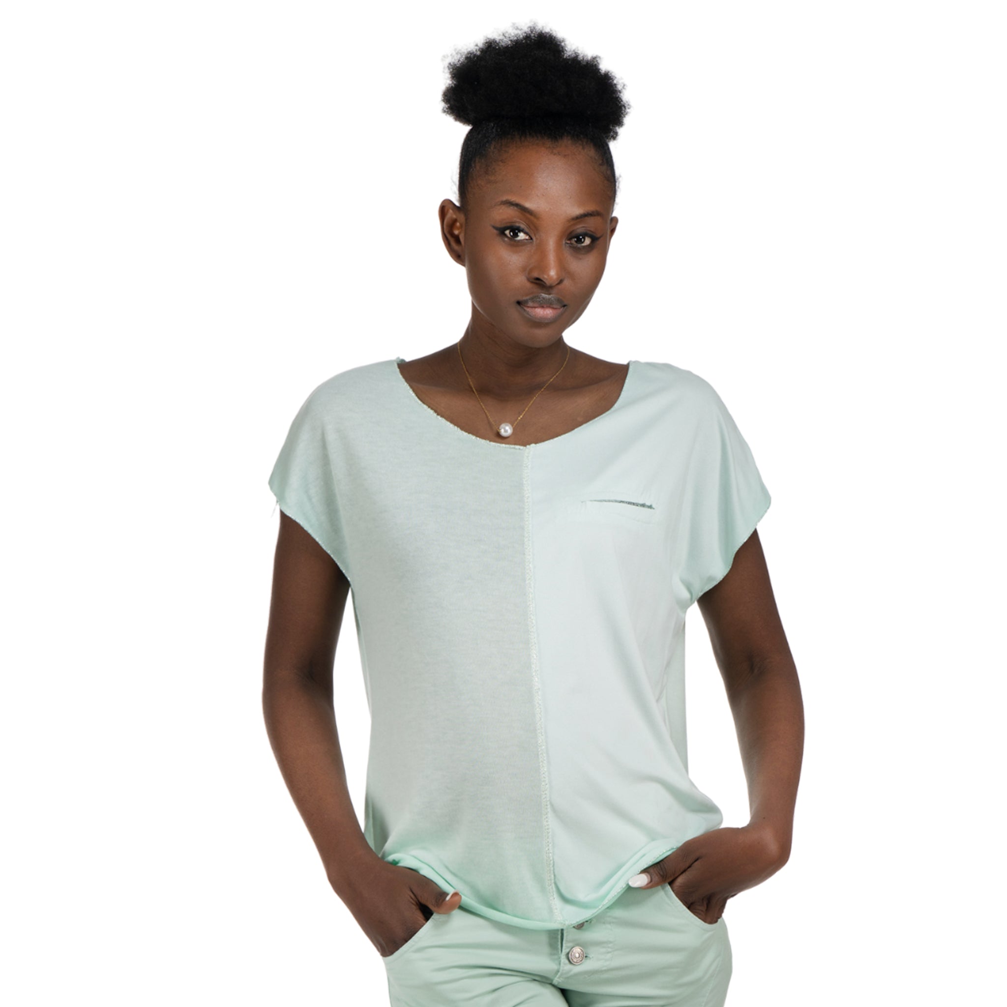 2-Textured lurex trim knit top